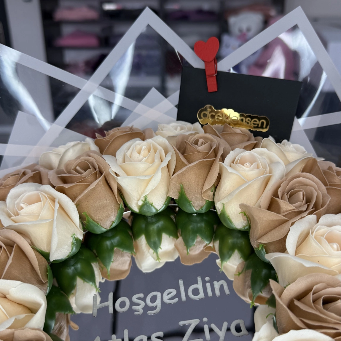 38'li Aynalı Gül Buketi Cappuccino