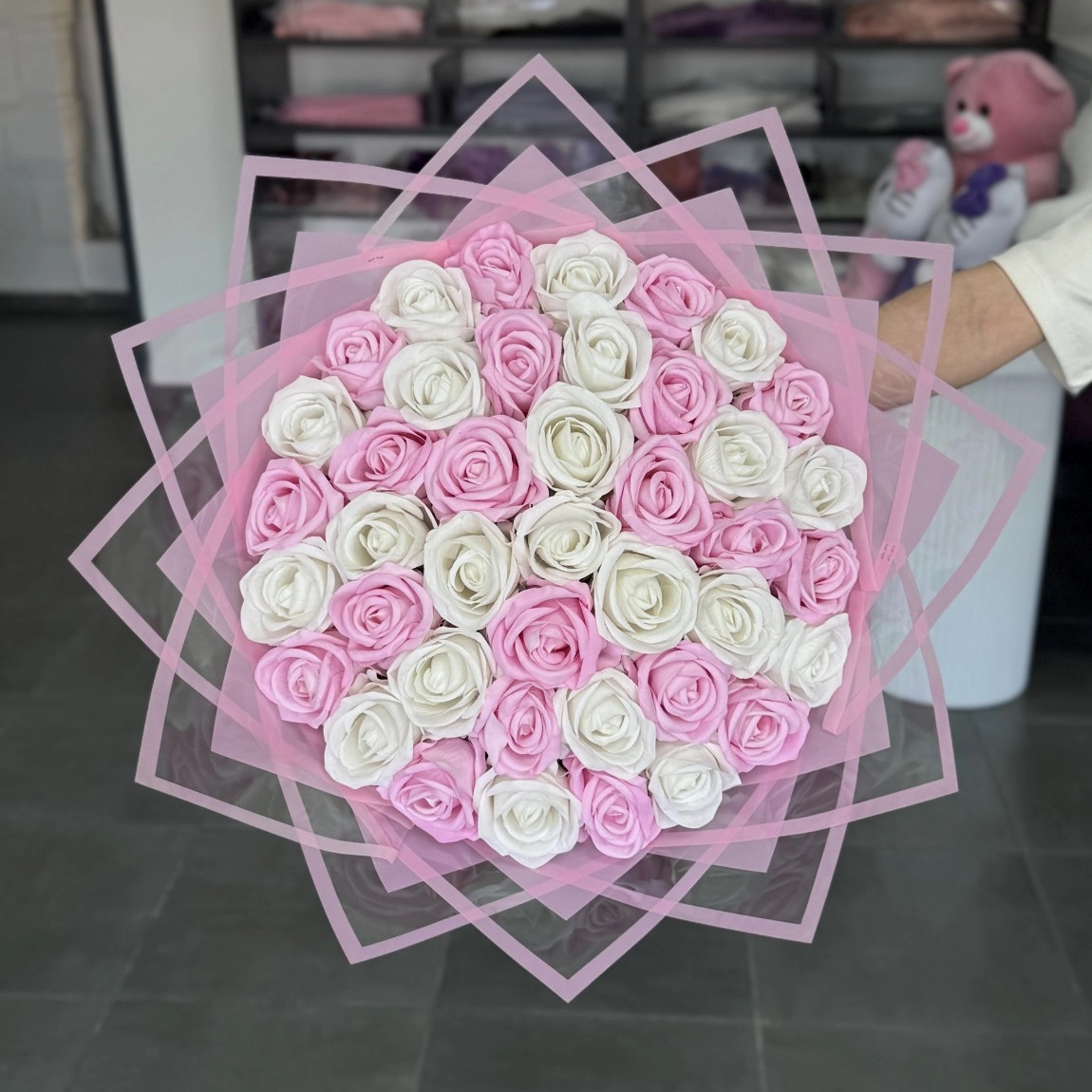 41'li Gül Buketi Pembe-Beyaz