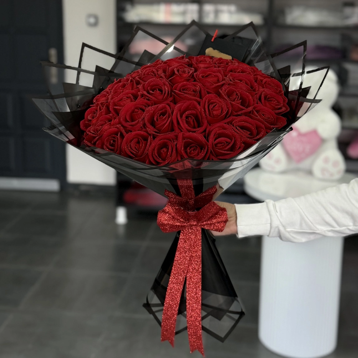 41'Li Kırmızı Buket (Simli)