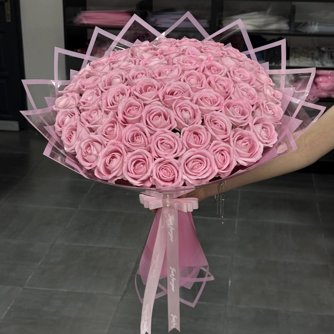 61'Li Pembe Buket (Simli)