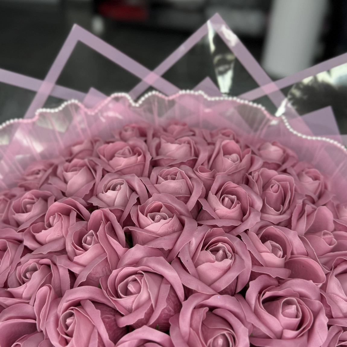 61'li Gül Buketi Pudra Pembe