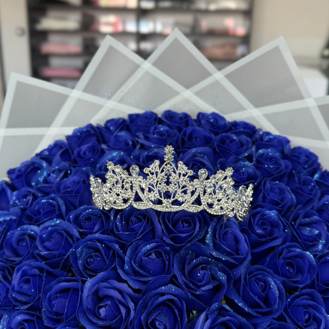 101'li Gül Buketi Mavi
