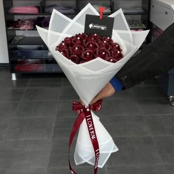 19'Lu Bordo Buket (İncili)