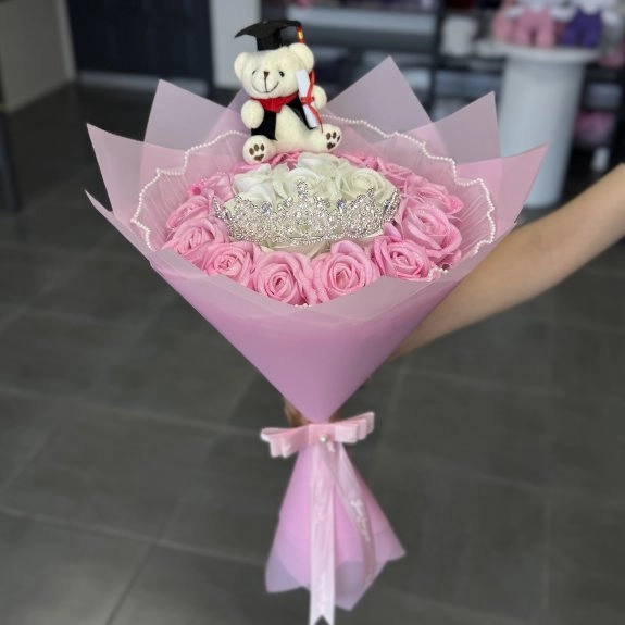 20'li Gül Buketi Pembe-Beyaz