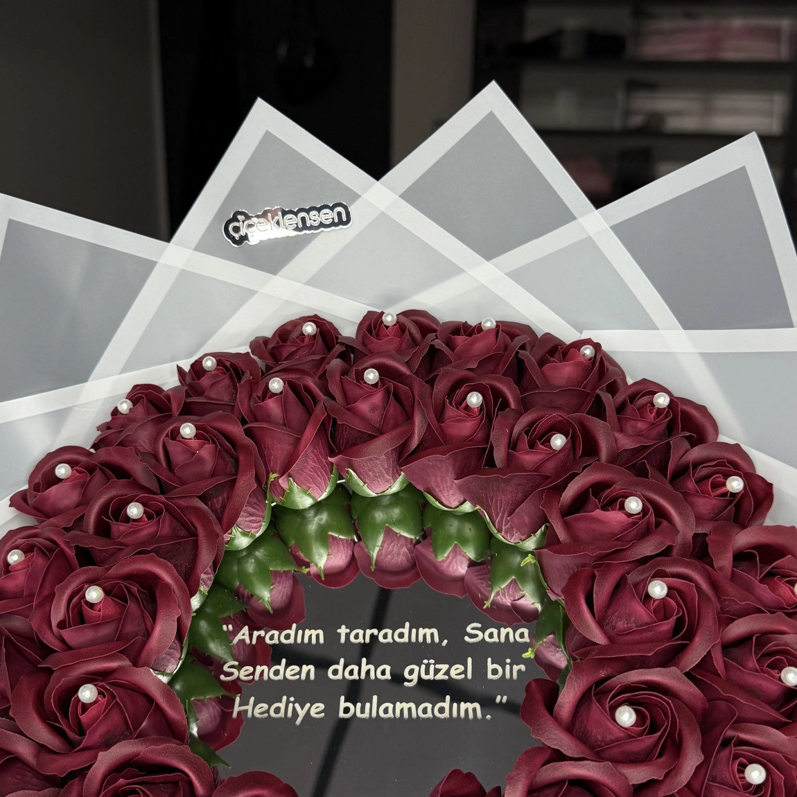 38'Li Bordo Aynalı (İncili)