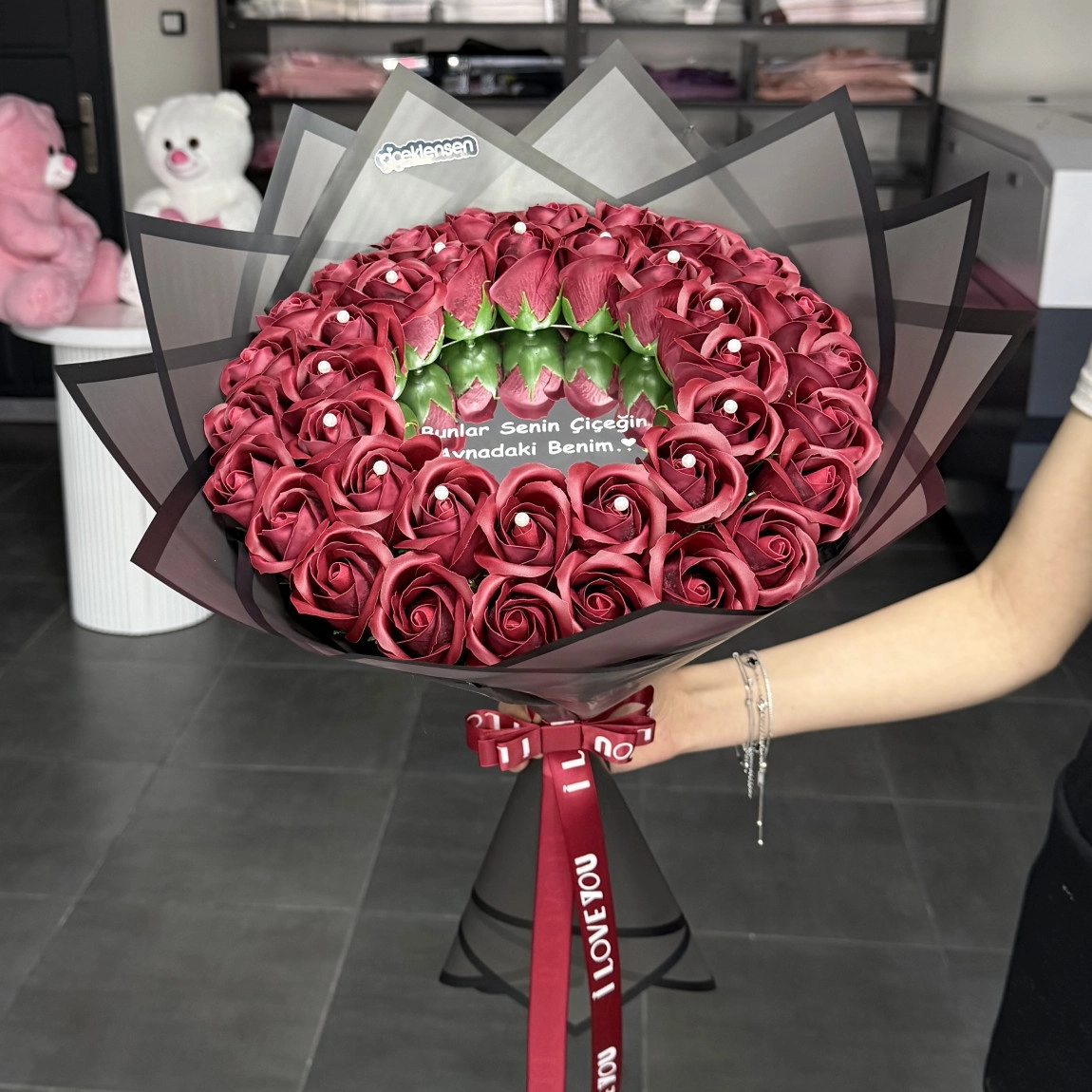 38'Li Bordo Aynalı ( Ortası Incili)