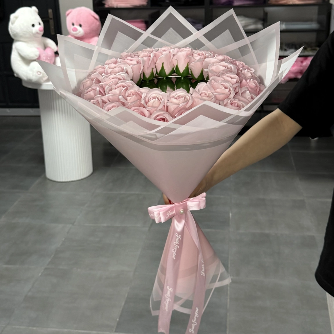 38'Li Soft Pembe Aynalı Buket