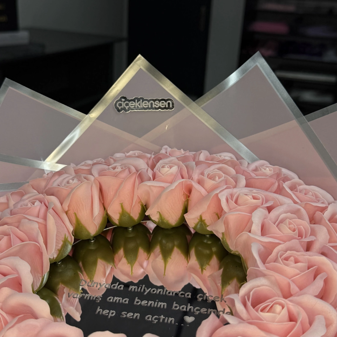 38'Li Soft Pembe Aynalı Buket
