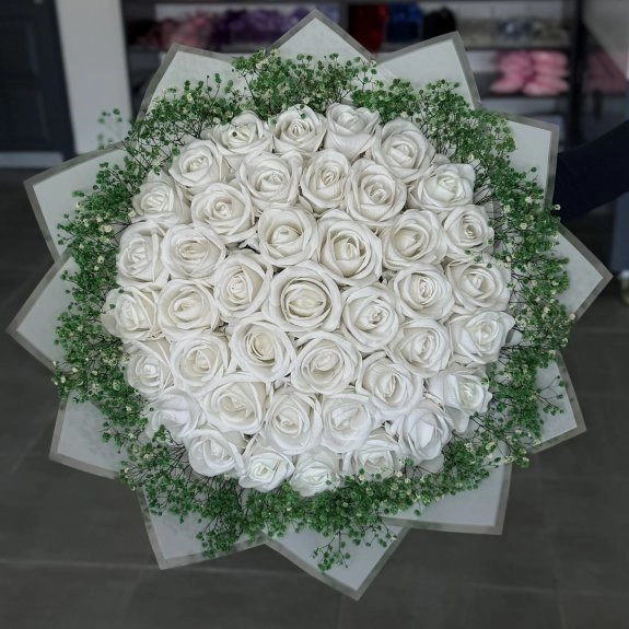 41'Li Beyaz Buket (Cipsolu)