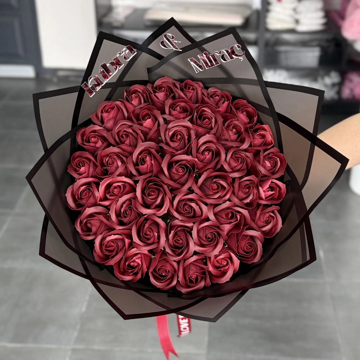 41'li Gül Buketi Bordo