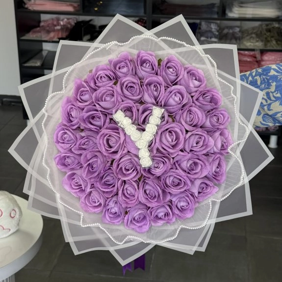 41'li Gül Buketi Mor