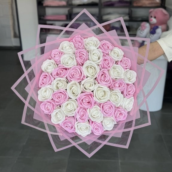 41'li Gül Buketi Pembe-Beyaz