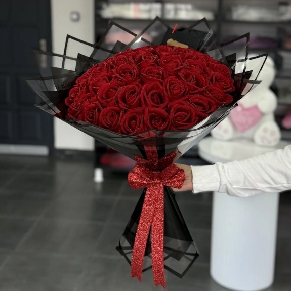 41'Li Kırmızı Buket (Simli)
