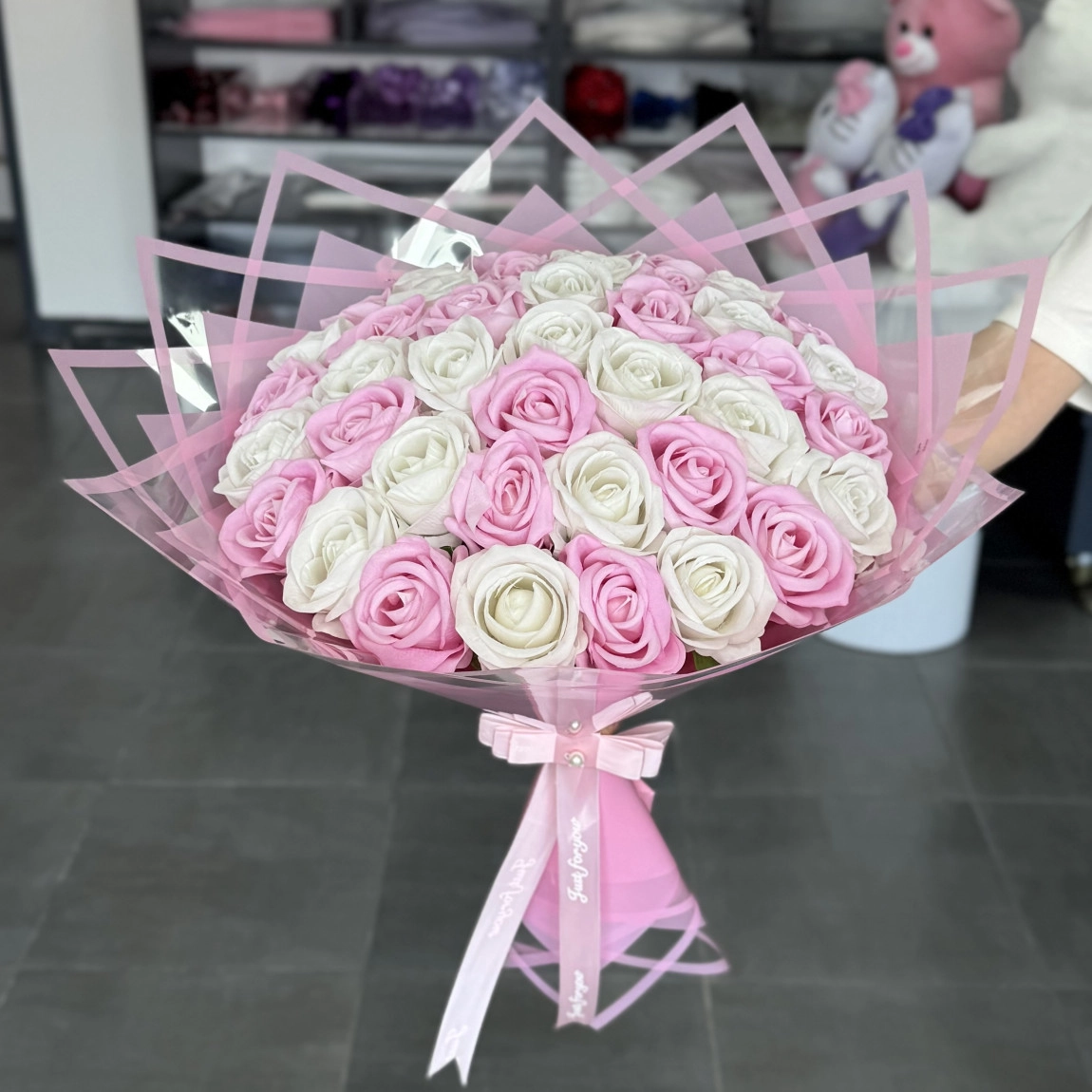 41'li Gül Buketi Pembe-Beyaz