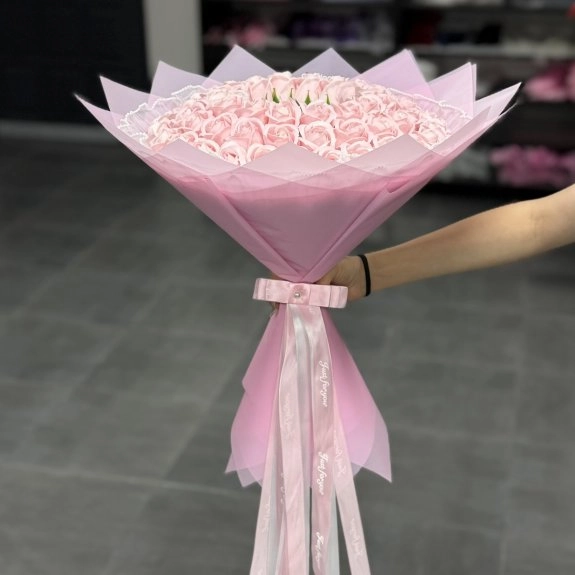 66'lı Aynalı Gül Buketi Pembe
