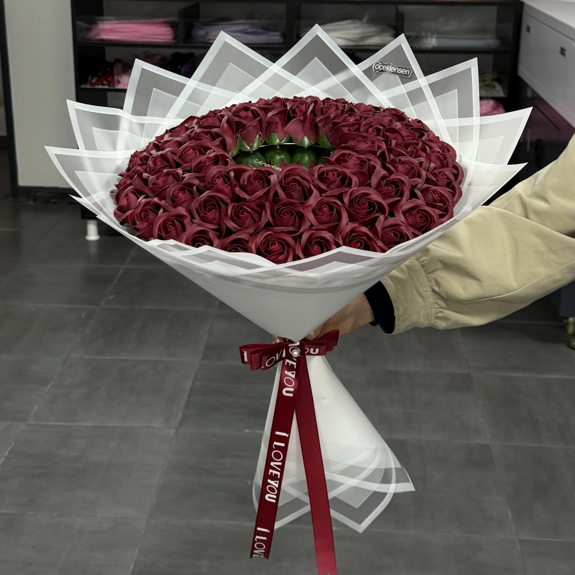 66'Lı Bordo Aynalı Buket