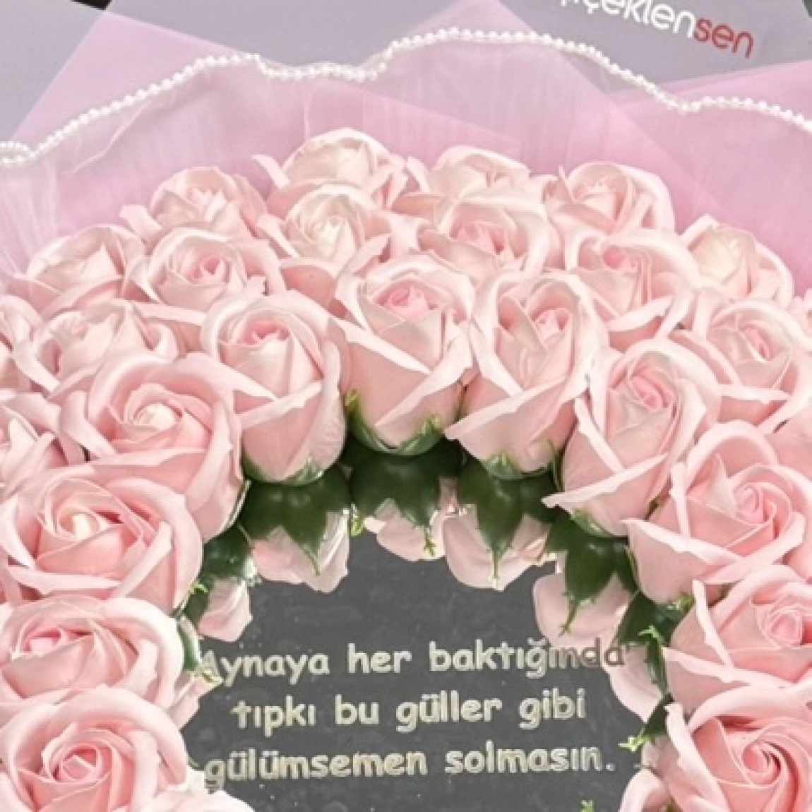 66'lı Aynalı Gül Buketi Pembe